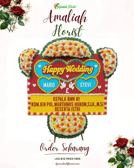Papan Bunga Pernikahan Barukan